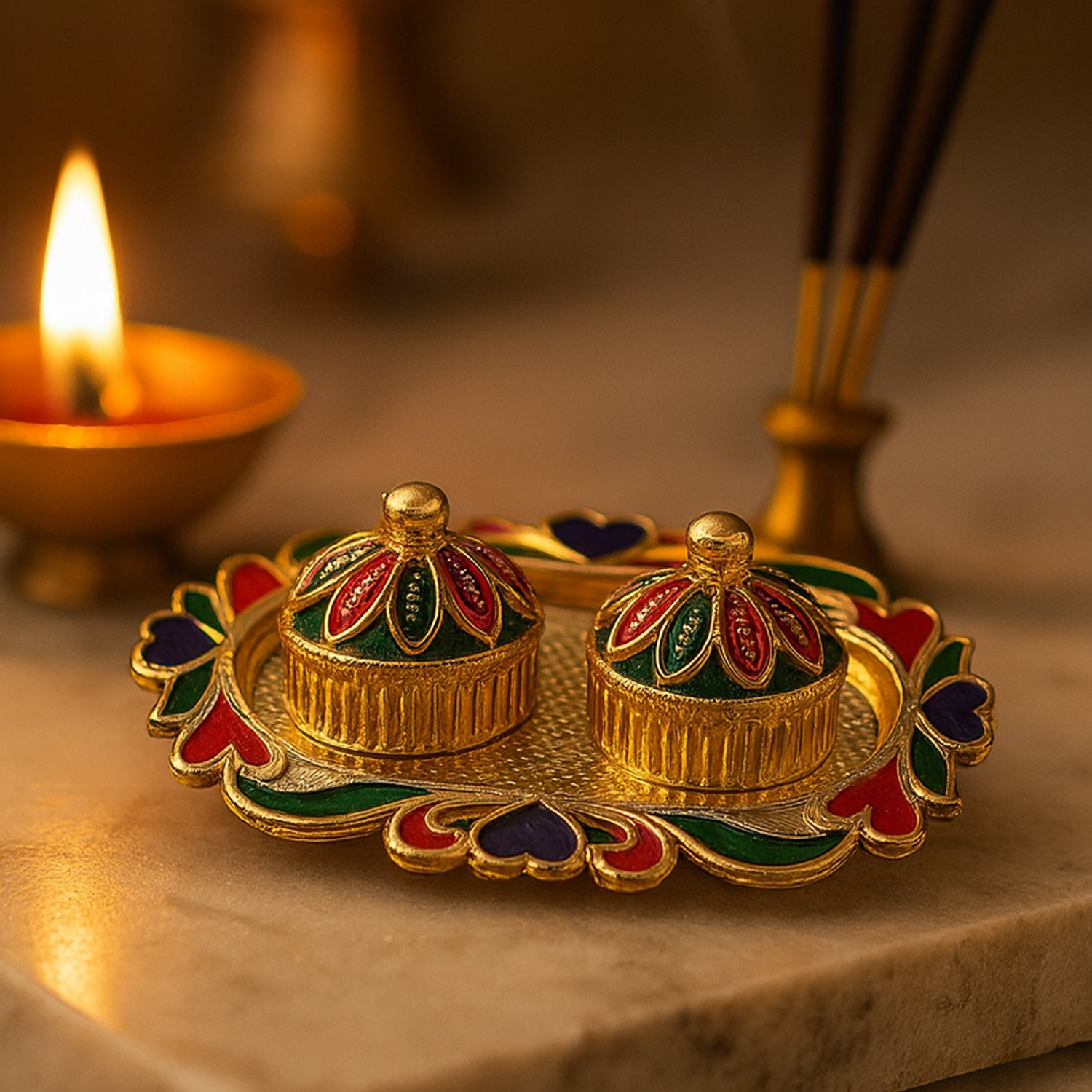 Meenakari Roli–Chawal Pooja - (1 Pc)