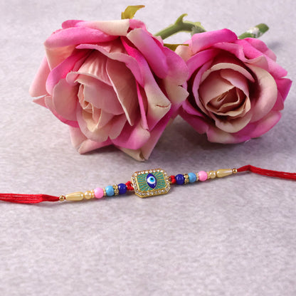 Festive Raksha Bandhan Evil Eye rakhi with stylish decoration