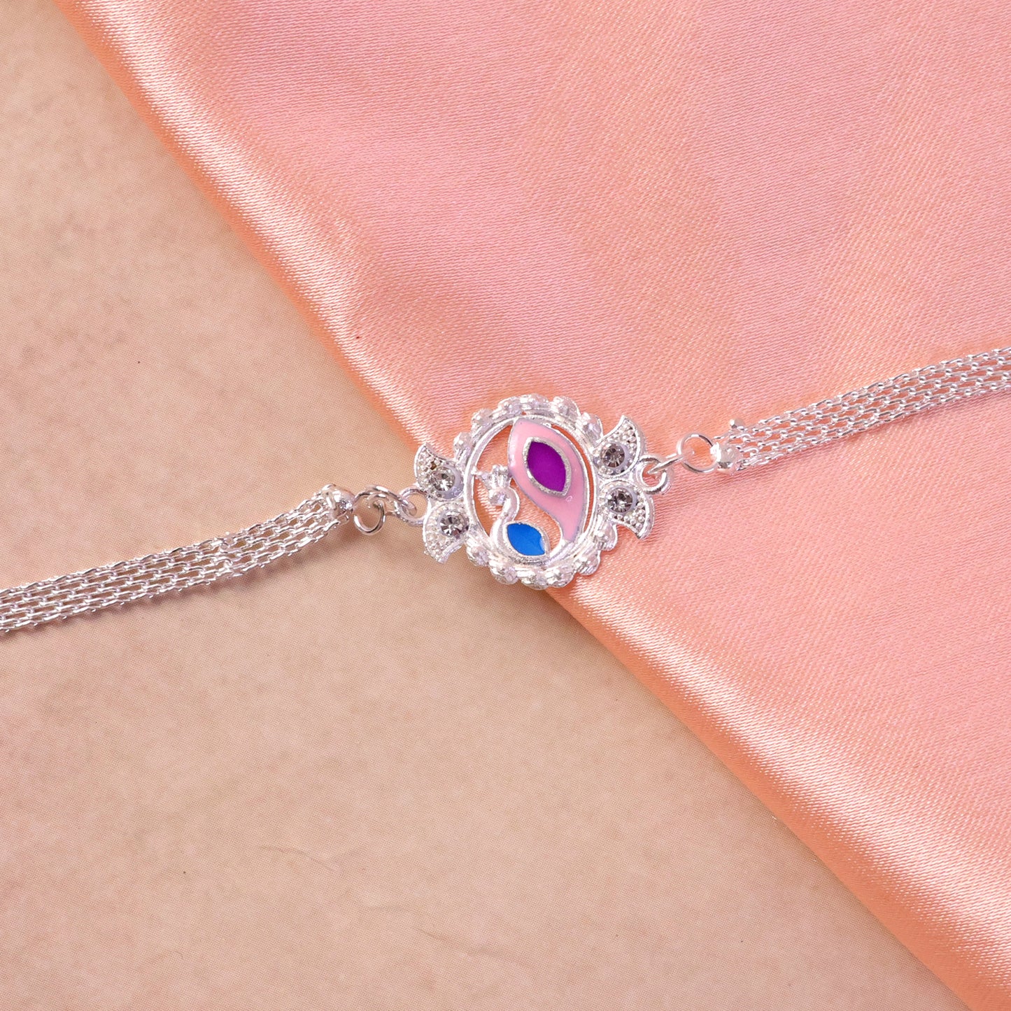 Stylish Peacock Design Rakhi Bracelet for Raksha Bandhan (1 Pc)