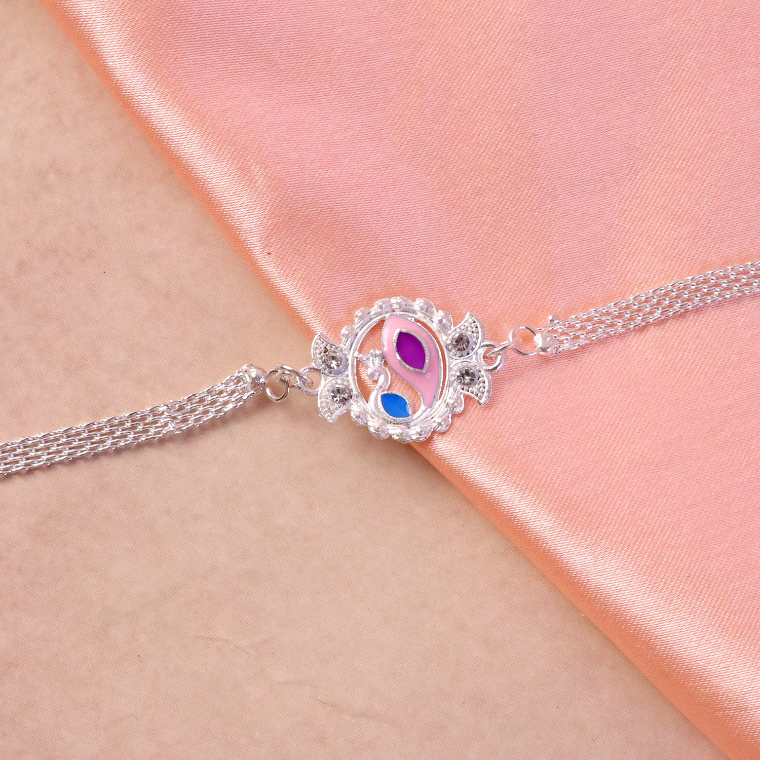 Stylish Peacock Design Rakhi Bracelet for Raksha Bandhan (1 Pc)