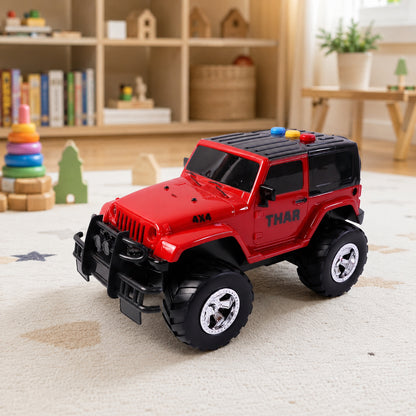 Rear view of Kids Hunter Off-Road friction toy jeep