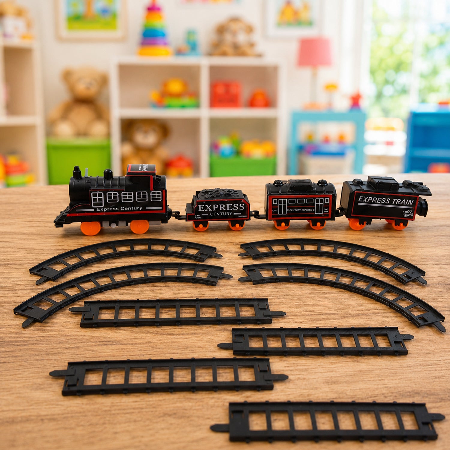 Train track set with sounds