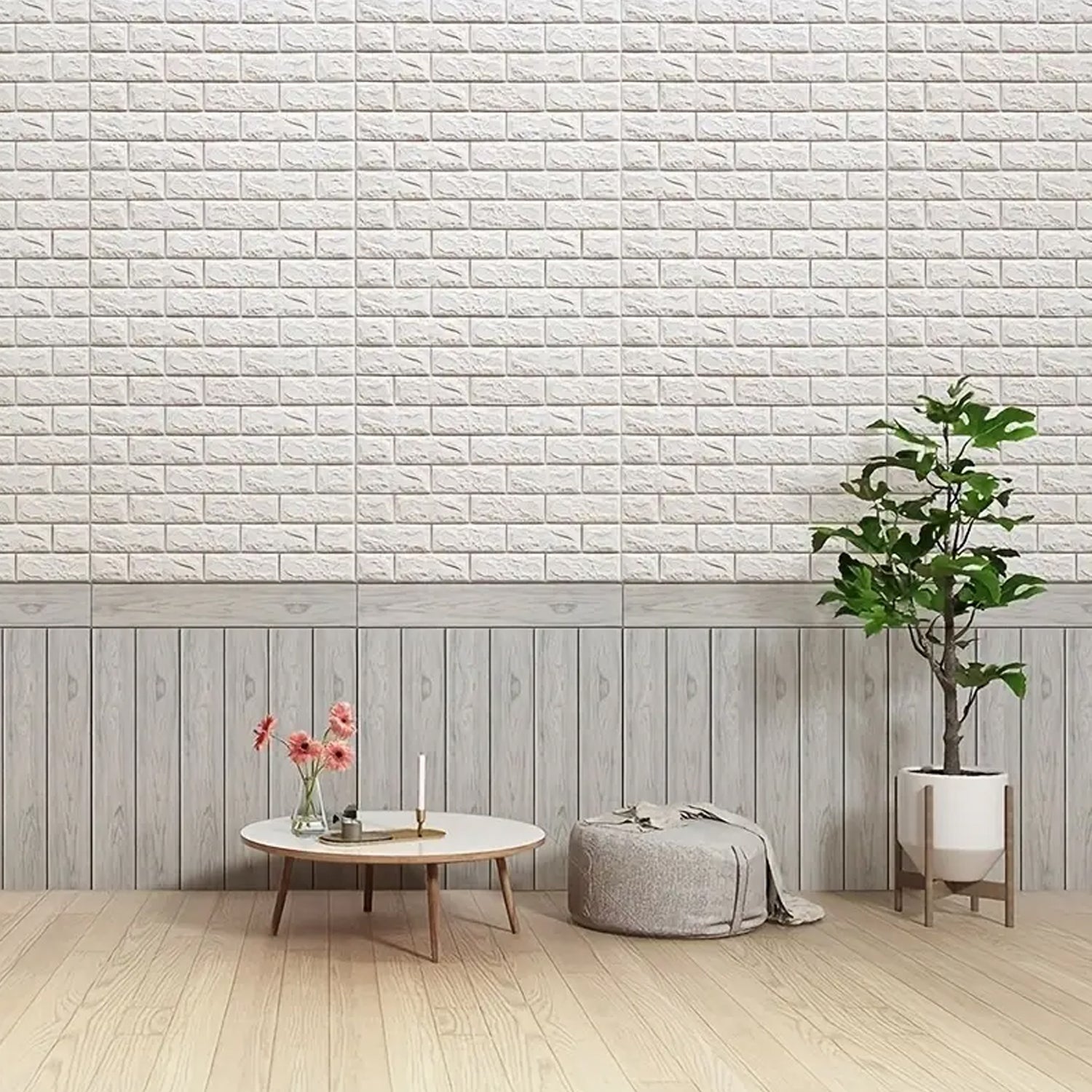 Wallpaper 3D Foam Wallpaper Sticker Panels (70 x 70 Cm / 1 Pc)