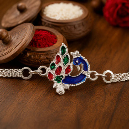 Peacock Design Rakhi, Traditional Elegance for Raksha Bandhan (5pcs)