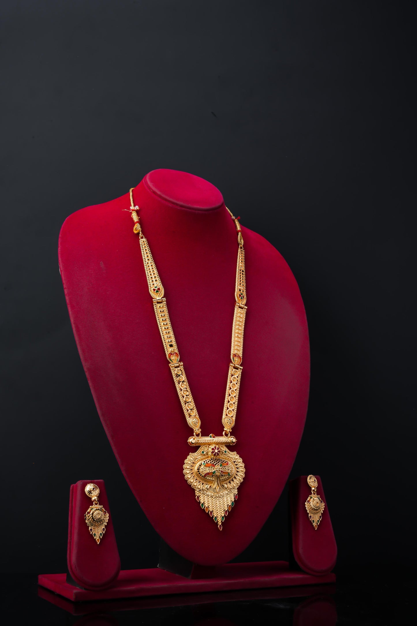 Elegant High Gold Rani Haar with Micro Gold Plated Jewellery Set