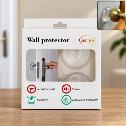 Transparent Silicone Door Handle Bumper Wall Protectors (4 Pc)