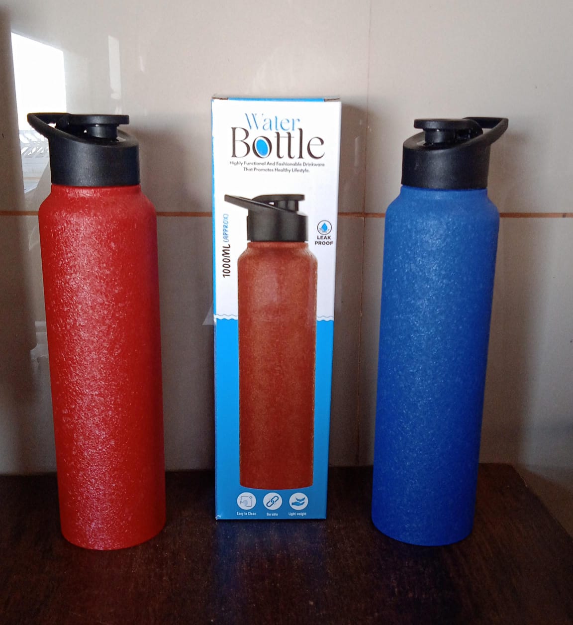 Stainless Steel Water Bottle, Fridge Water Bottle (1000ML / Mix Colour / 1 Pc)