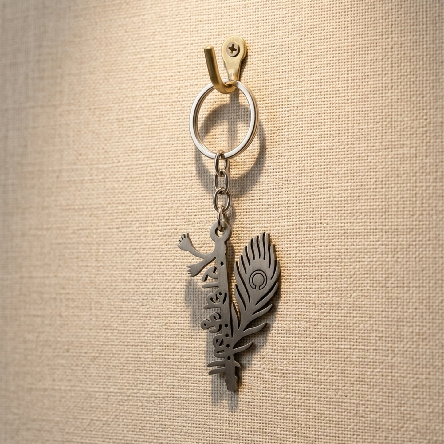 metal krishna keychain charm