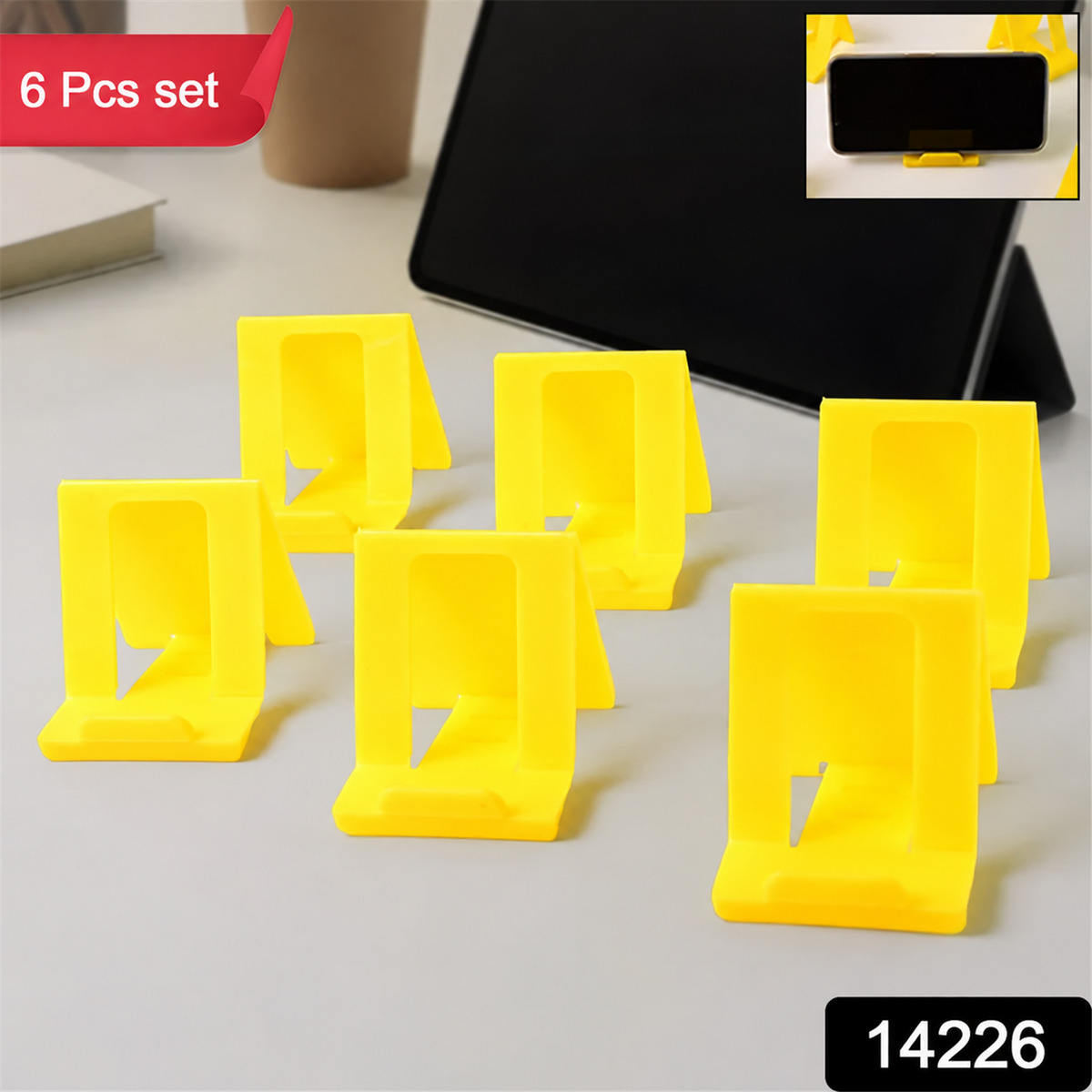 Plastic Mobile Phone Stand – Adjustable Foldable 6-Piece Set
