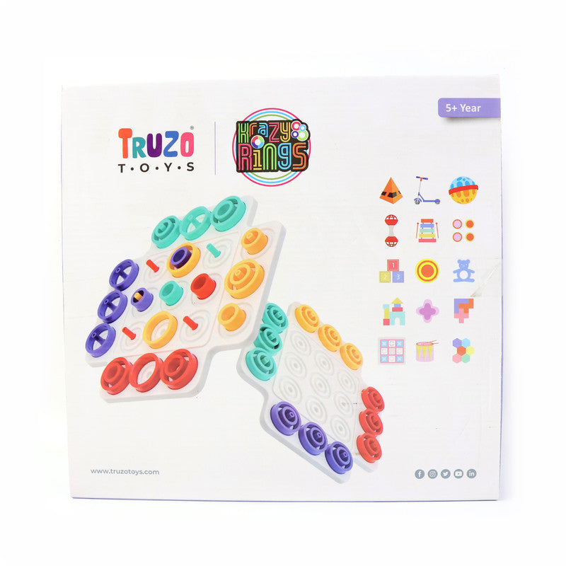 Truzo Toys Krazy Rings – Colorful Stacking & Strategy Board Game for Kids and Families