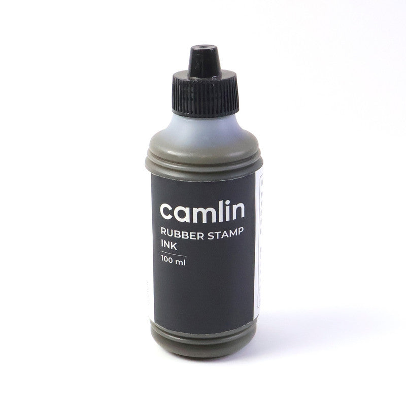Camlin Rubber Stamp Ink Black 100 ml – Smooth, Long-Lasting Refill Ink for Stamp Pads