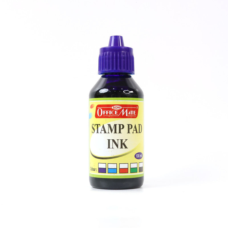 OfficeMate Stamp Pad Ink Blue – 15 ml Bottle | Fade-Resistant, Quick-Drying Refill Ink
