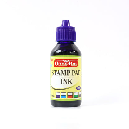 OfficeMate Stamp Pad Ink Blue – 15 ml Bottle | Fade-Resistant, Quick-Drying Refill Ink