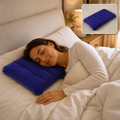 Inflatable Travel Pillow – Velvet Air Comfort (Blue) | PillowTrek