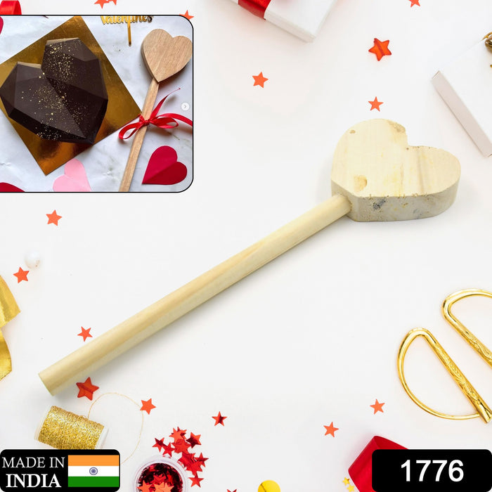 Special Heart Shape Wooden Hammer for Pinata Cake, Pinata 10 inch Wooden Hammer for Pinata Cake (1 Pc)