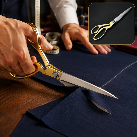 Cloth Cutting Scissors – Gold & Silver Plated, Heavy Duty Tailoring Shears