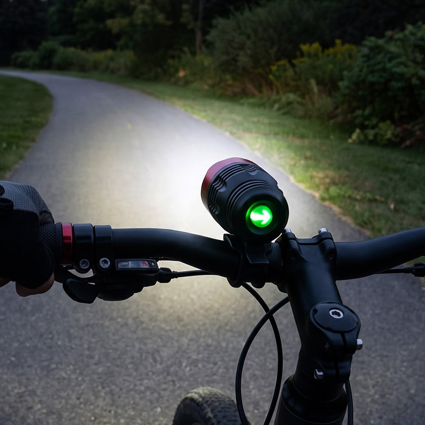 Bicycle headlamp night riding use