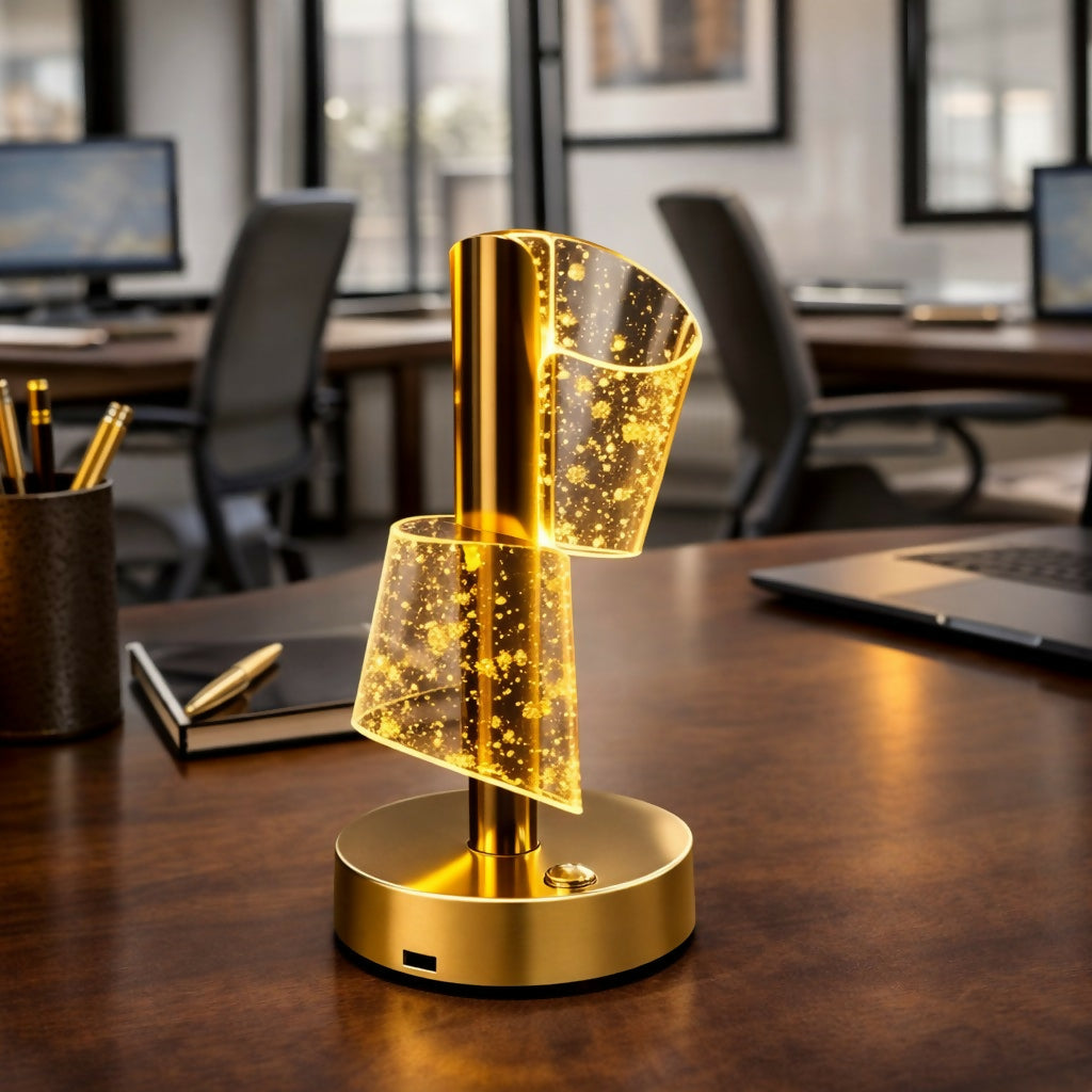Modern Spiral LED Table Lamp Decorative Warm Light Night Lamp (Pattern may vary)