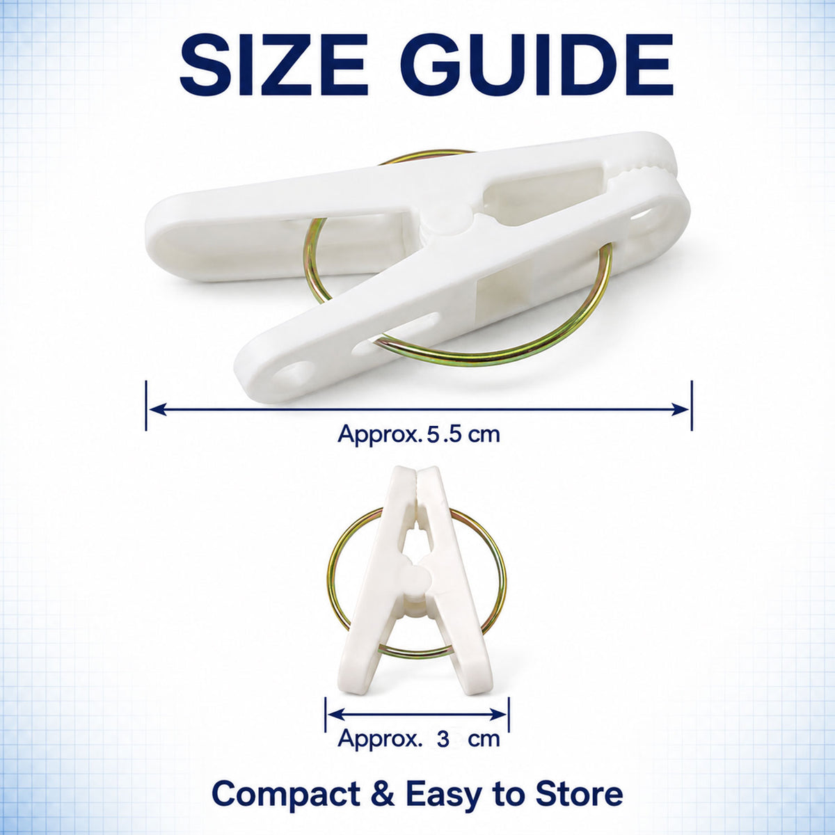 Clothes clip size guide