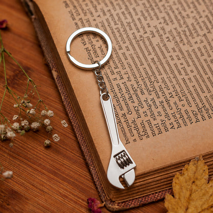 Mini Adjustable Wrench Keychain Metal Spanner Key Ring for Bag (1 Pc)