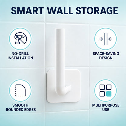 Self Adhesive Wall Hook for Bathroom Drill Free Towel Hook (1 Pc)