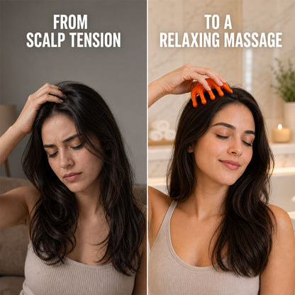 Scalp Massager with Flexible Bristles for Head and Shampooing (1 Pc)