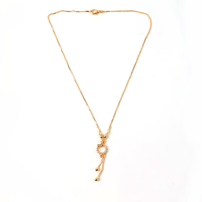 Delicate Gold-Plated Bow and Wreath Pendant Necklace for Women
