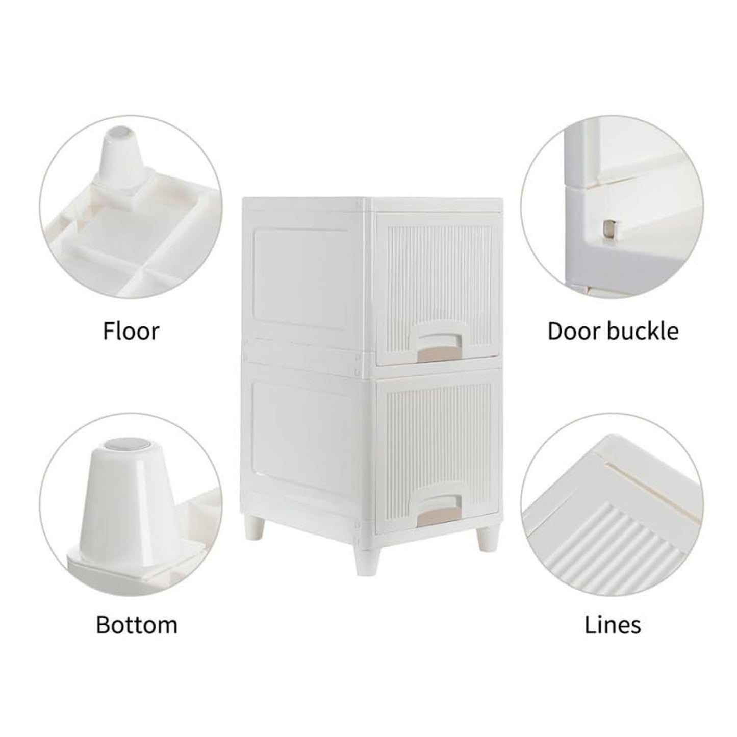 Multipurpose Storage Cabinet, Storage Solutions plastic drawers || Multi Layer Wardrobe Storage Drawers || Foldable Multipurpose Drawer Units For Kitchen, Bathroom, Bedroom, Cloth (2 Layer)