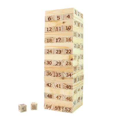 Numbered Wooden Tumbling Tower Game Set