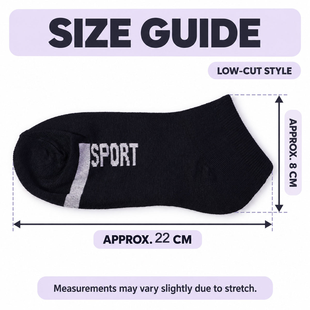 Sport Print Ankle Socks, Soft Stretchable Low Cut Gym and Running Socks (1 Pair)