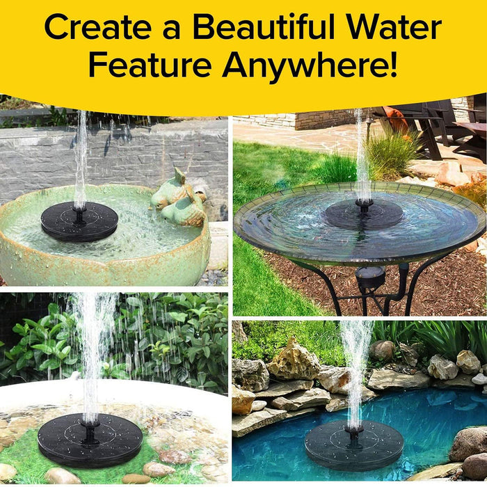 Fast Fountain by Pocket Hose - Solar-Powered - Instantly Adds a Water Feature Virtually Anywhere - 5 Spray Modes - No Installation or Batteries Required - Great for Bird Baths, Pools, Pond & More (1 Pc)
