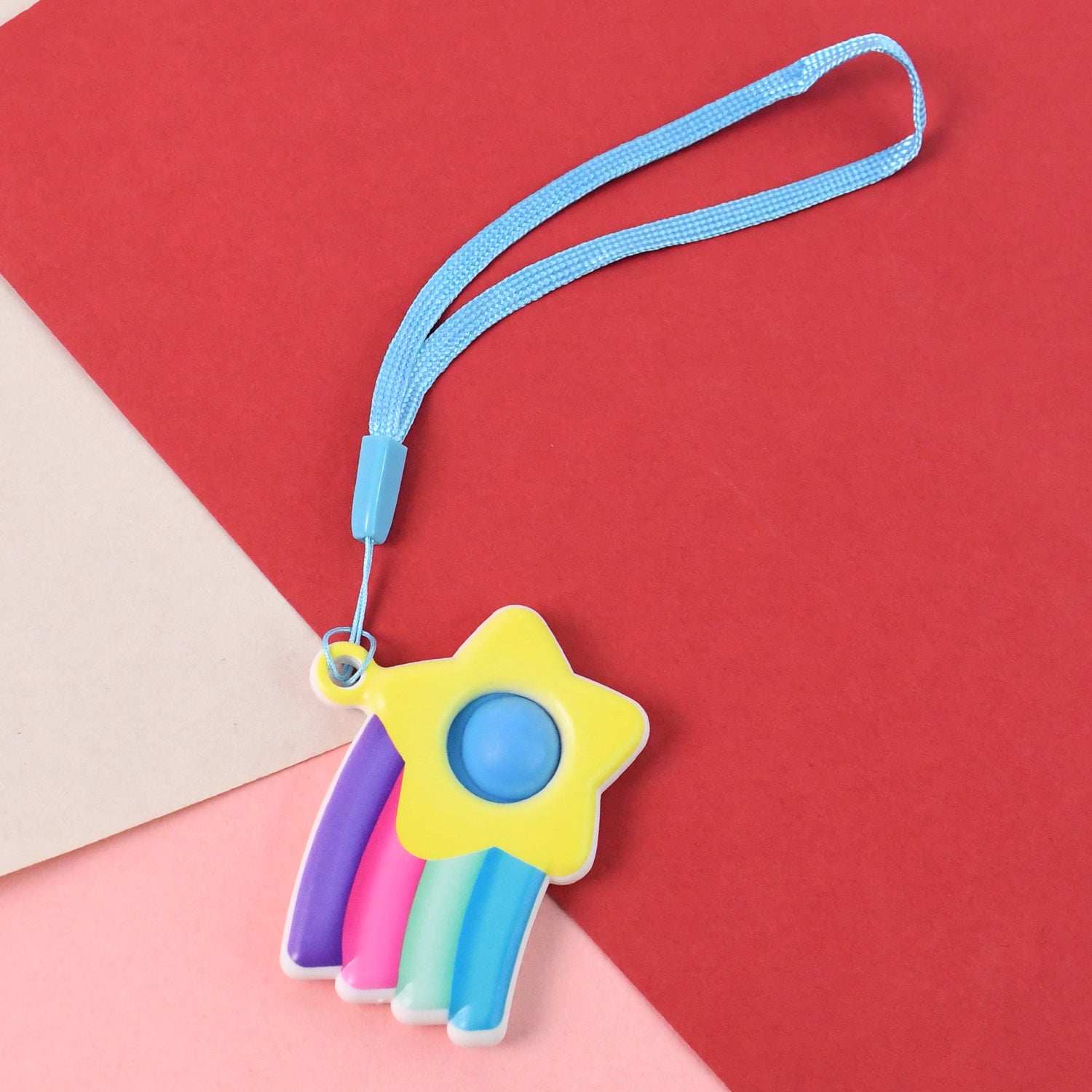 Stress Relief Silicone Push Fidget Toy Keychain for Kids (1 Pc)
