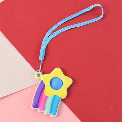 Stress Relief Silicone Push Fidget Toy Keychain for Kids (1 Pc)
