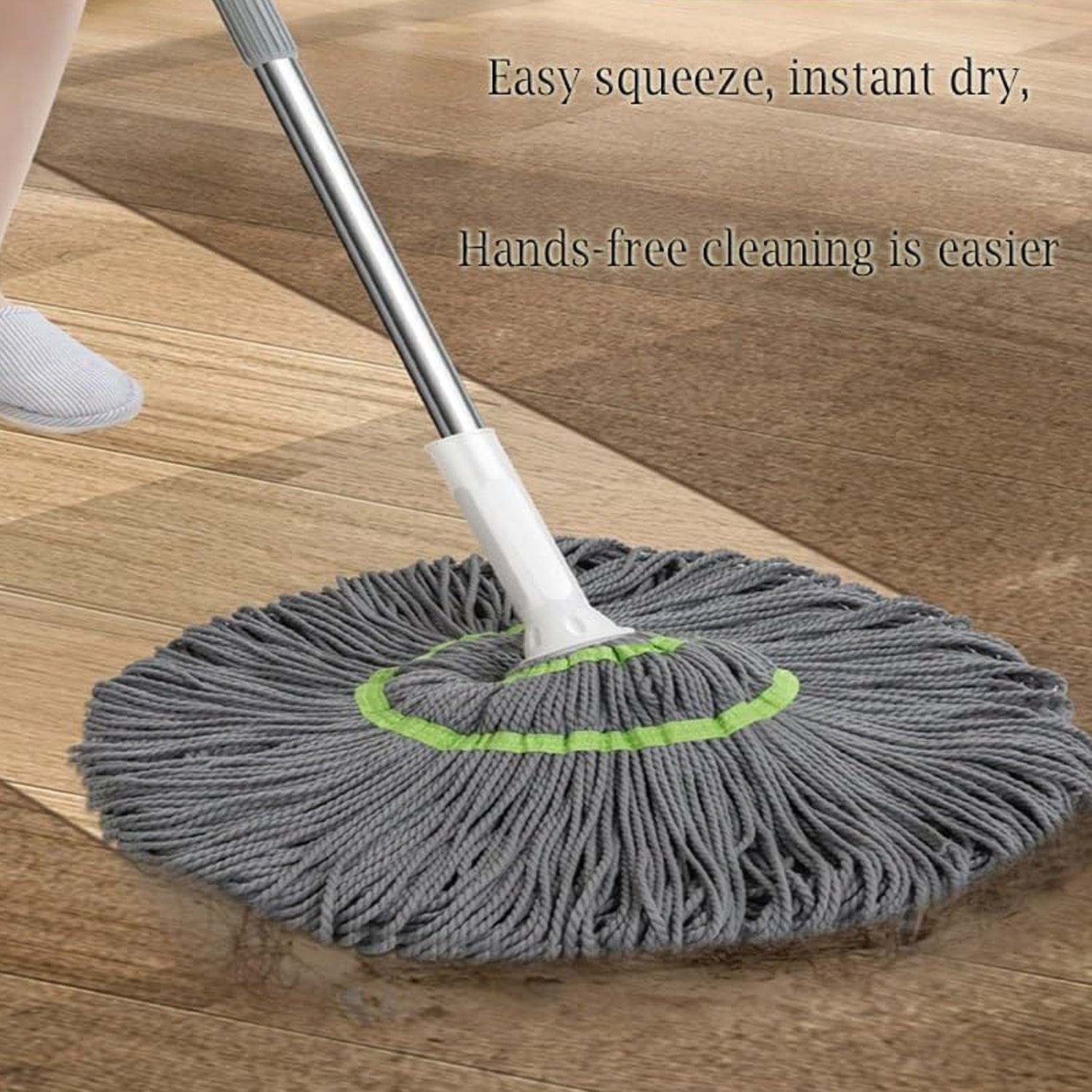 Squeeze Twist Mop Self Wringing Mop, Stainless Steel Handle (1 Pc)