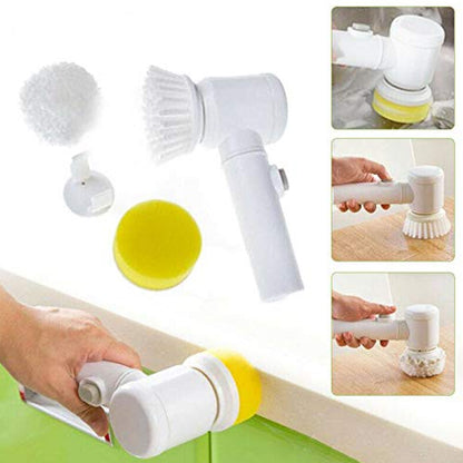 Portable Electric Cleaning Brush with 3 Replaceable Brush Heads (5 In 1)