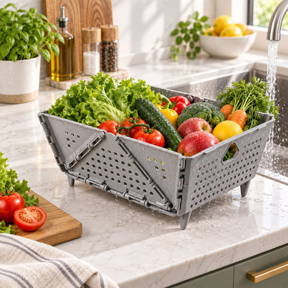 Foldable Storage Basket – Ventilated & Space-Saving | Tidy Table
