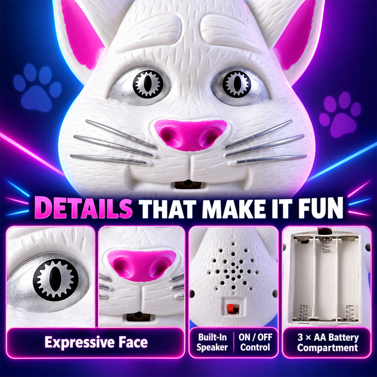 Interactive Mimicking Cat Toy that Repeats What You Say (1 Pc)