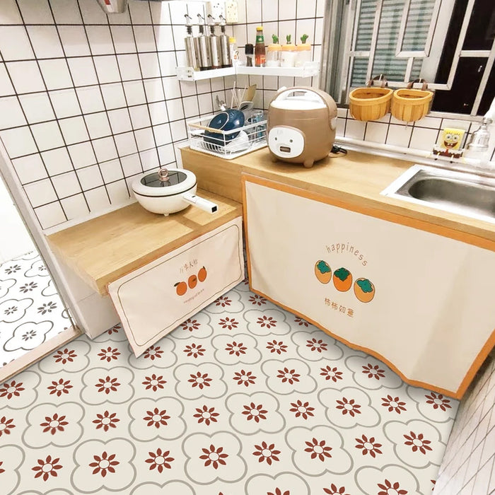Peel and Stick Floor Tiles Kitchen / Bathroom Backsplash Sticker Detachable Waterproof DIY Tile Stickers for Wall Decoration Tiles Home Decoration (8x8 Inch / 1 pc Tiles)