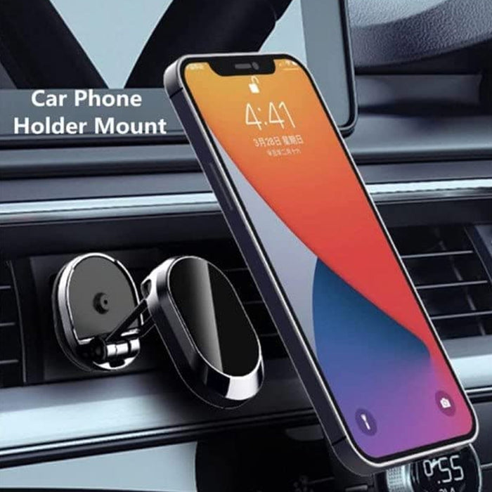 6102 360 डिग्री घूमने वाला चुंबकीय कार फ़ोन धारक | मेटल फ़ोल्ड करने योग्य कार फ़ोन होल्डर | नया अलॉय फोल्डिंग मैग्नेटिक कार फोन होल्डर (1 का पैक)