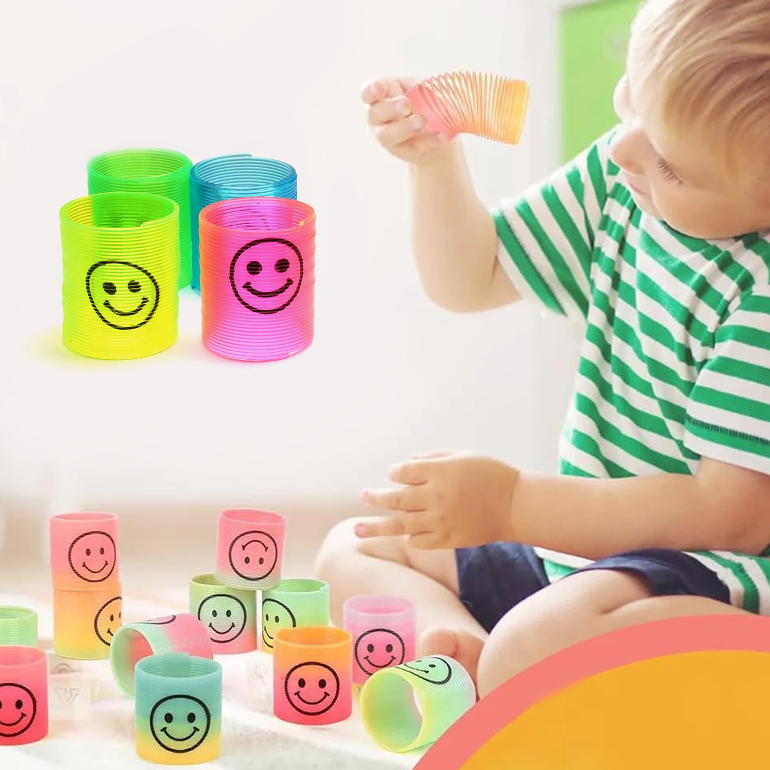 Multicolor Magic Smiley Spring, Spring Toys, Slinky, Slinky Spring Toy ...