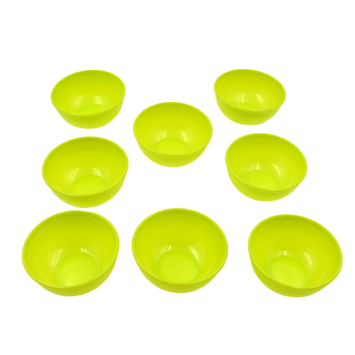 Multipurpose Small Round Plastic Bowl / Katori, Microwave Safe Reusable Lightweight Bowl, Dishwasher Safe Chutney Bowl (8 Pcs Set)