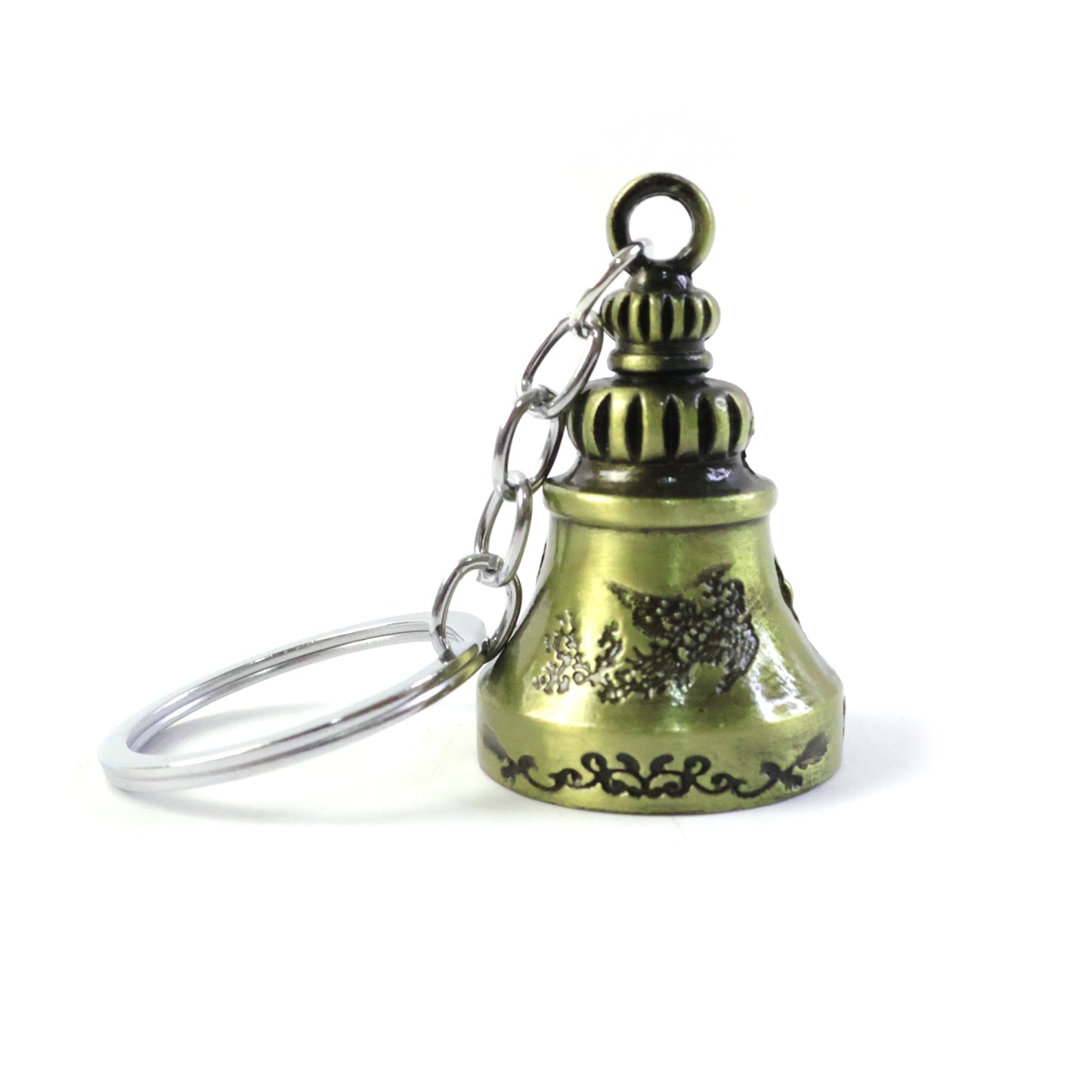 Metal Small Temple Bell Keychain, Motorcycle Bell Keychain (1 Pc / Mix Color)