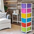 Plastic Storage Drawer Cabinet – 6-Layer Multi-Colored Organizer