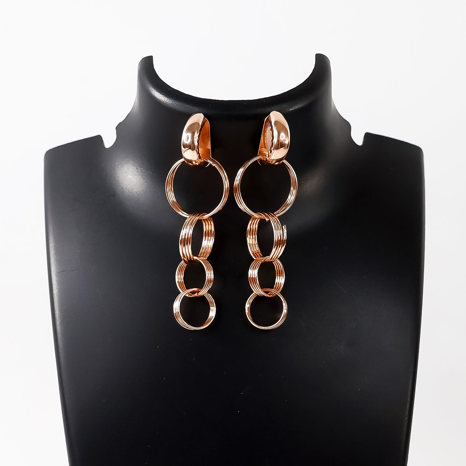 Gold Toned Contemporary Drop Earrings (Pair Of 1)