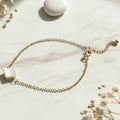 Adjustable Chain Bracelet with Square Stone Charm – Elegant Style