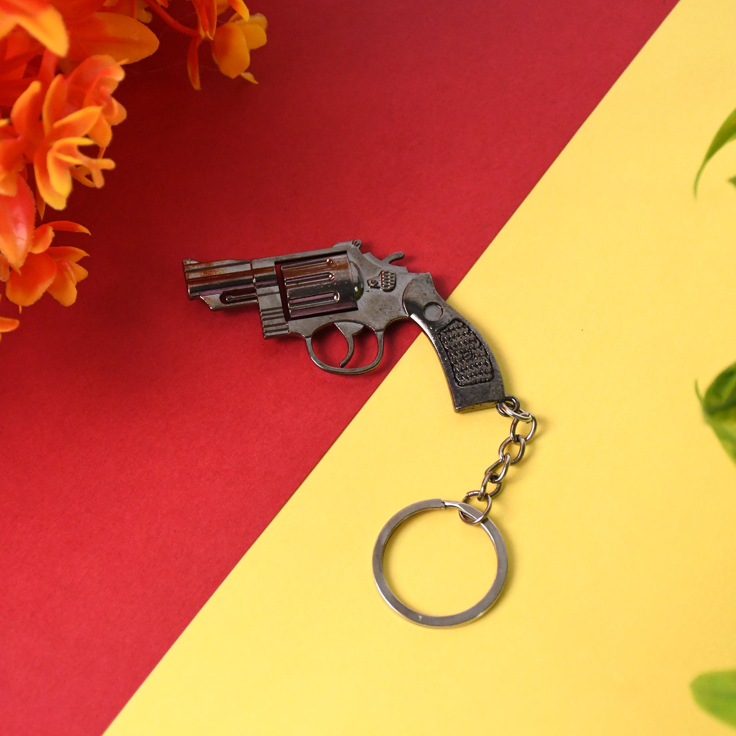 Gun Keychain Metal Weapon Key Rings Pendant for Men, Birthday Gifts (1 Pc / Mix Design)