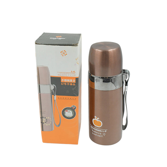 Stainless Steel Vacuum Thermos Flask, Drinking Bottles, Portable Travel Cup, with Cup Lid â€“ Thermos for Hot & Cold Drinks or Food-Thermos for Travel, FOR OFFICE/GYM/SCHOOL (400ML)