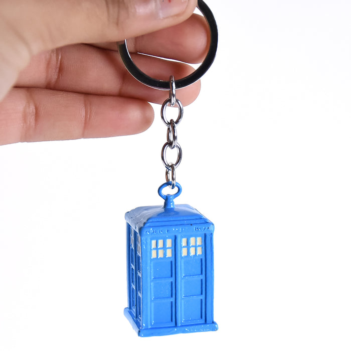 Police Booth Box Shape 3 D Metal Keychain (1 Pc)