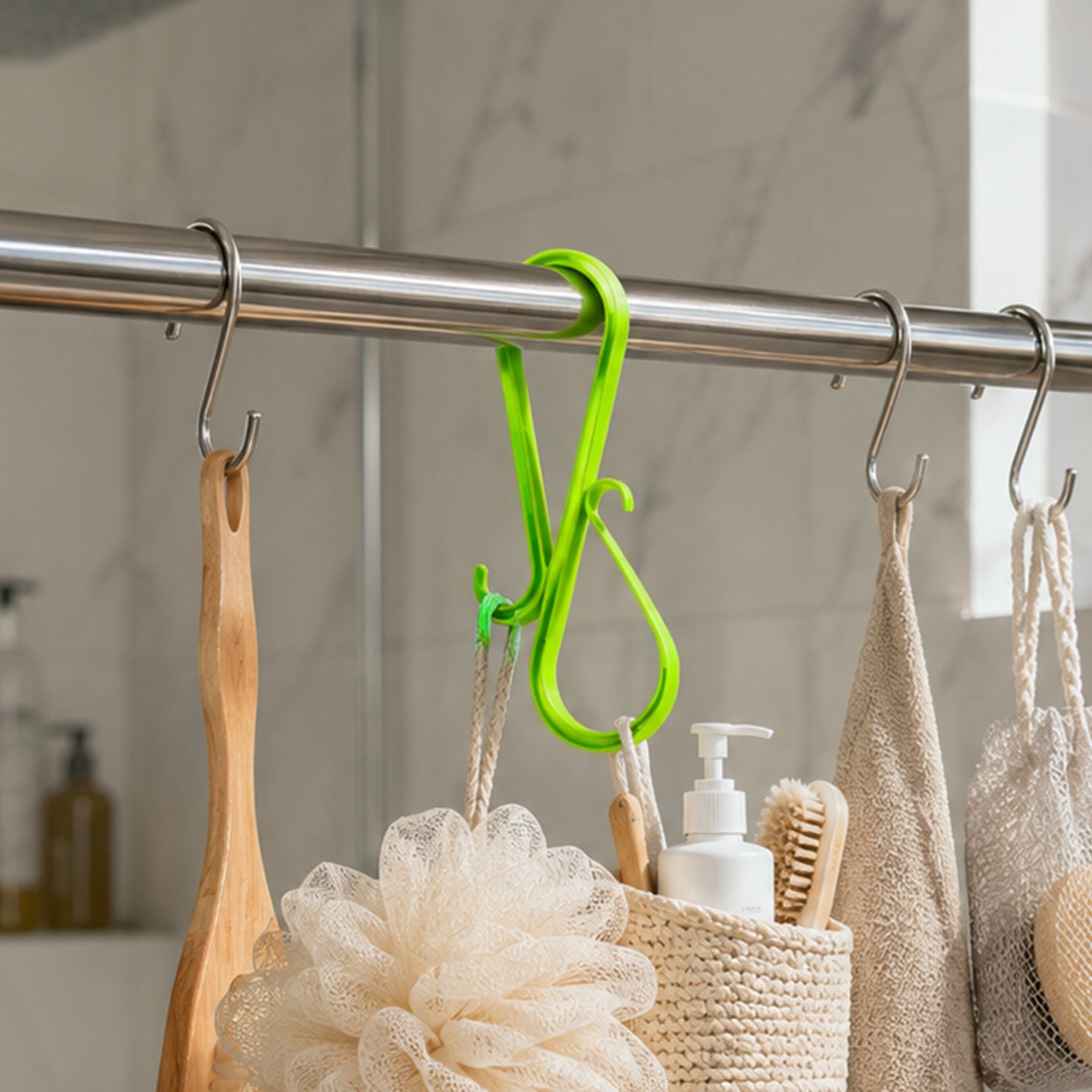 Plastic S Shape Multi Hook Hanger for Shoes Towels and Kitchen (1 Pc, Big Heavy)
