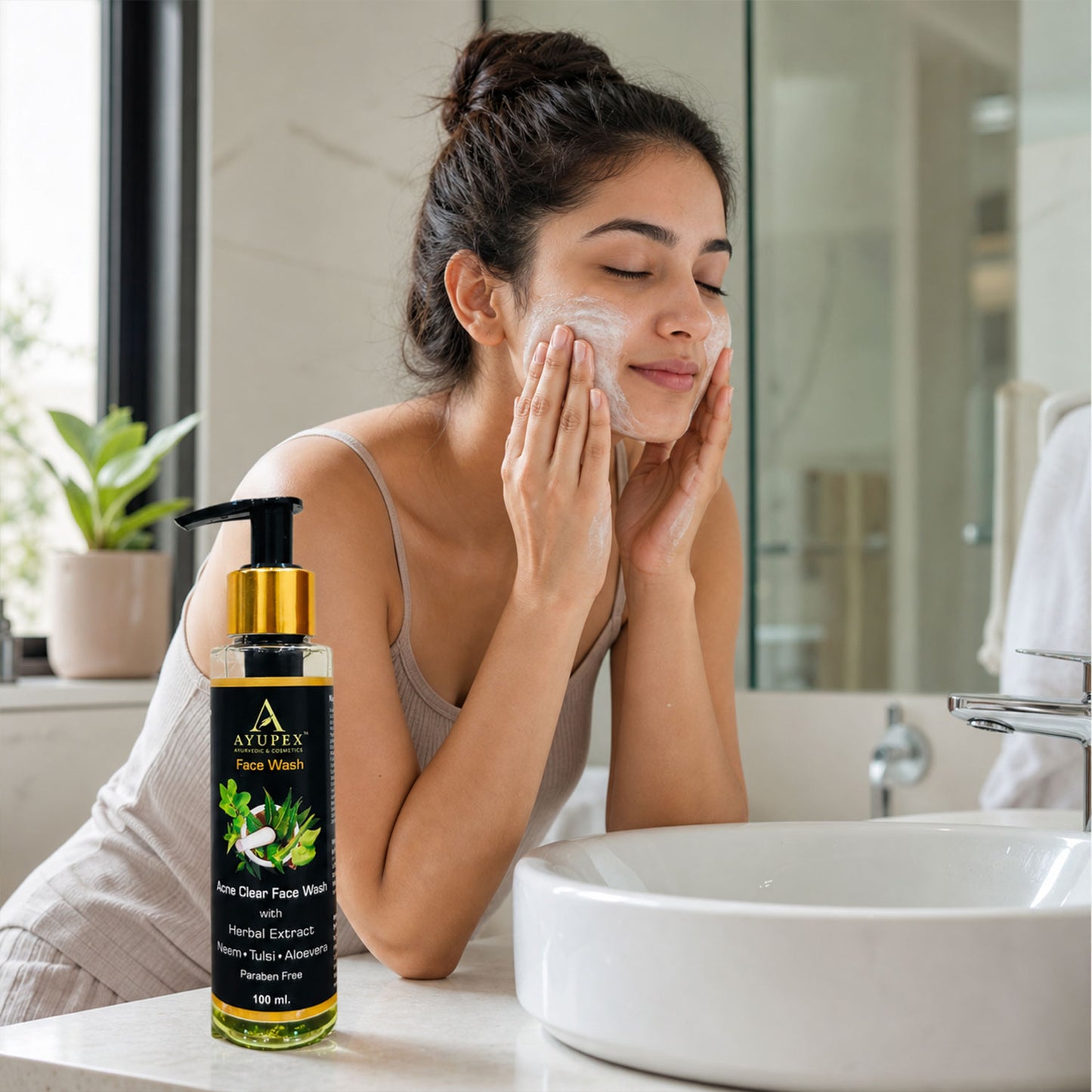 Acne Clear Face Wash – Natural Neem, Tulsi & Aloe Vera Formula